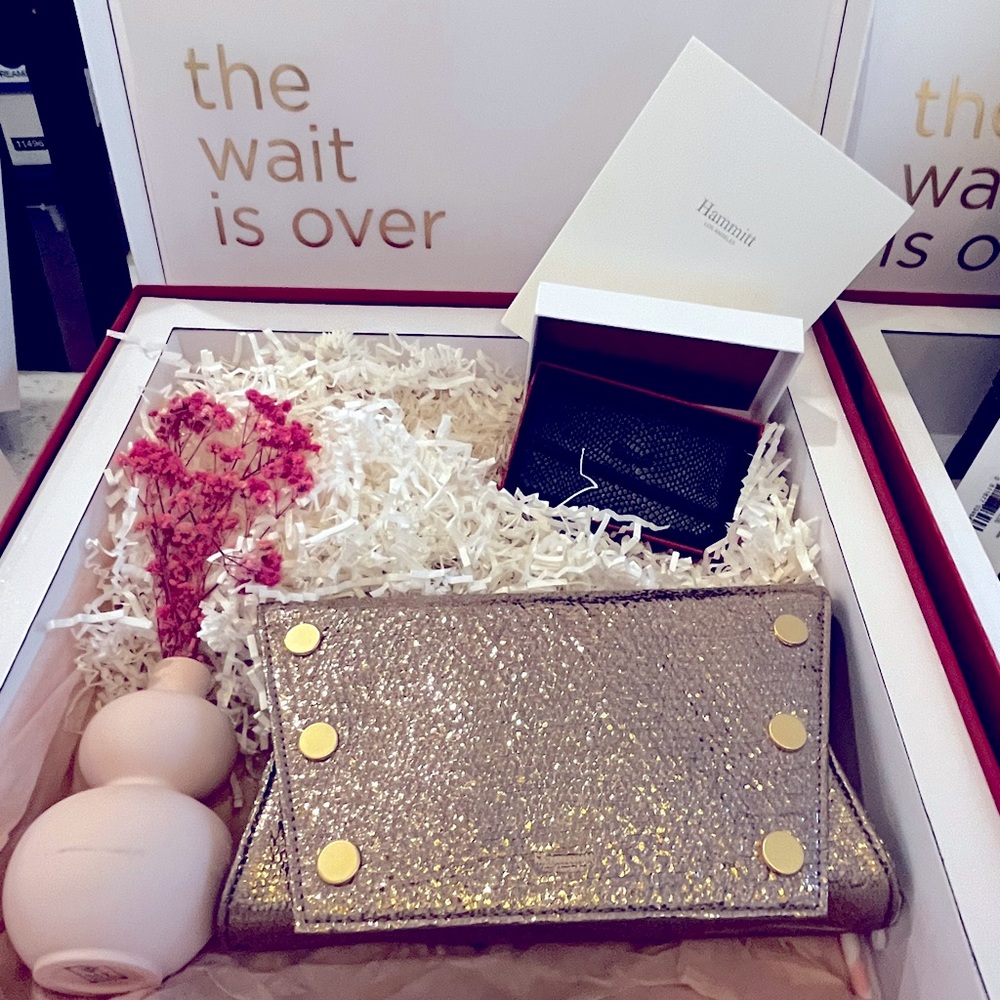 HAMMITT SPECIAL GIFT ROSE GOLD BAG, CARDHOLDER, VASE BOXED, NWT